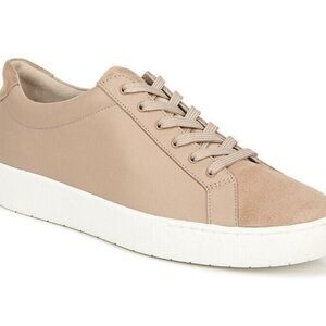 Vince Janna Lace-Up Leather Suede‎ Lace Up Low Top Sneakers Taupe Womens 7.5 EUC